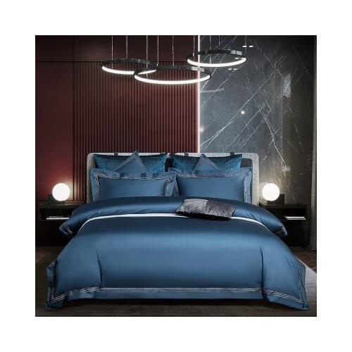 TONGDI Bedding Set Printed White Grey Silky Soft Egyptian Cotton Queen King Size 4Pcs High Quality For Hotel and Home Summer