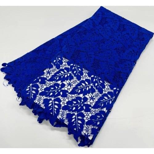 Hot Sale African Bule Color Cord Lace Fabric High Quality Water Soluble Nigerian Guipure Cord Lace For Wedding Party