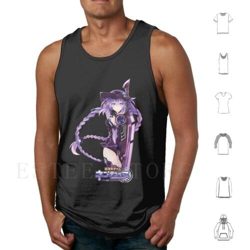 Purple Heart-Hyperdimension Neptunia Tank Tops Vest Cotton Megadimension Hyperdimension Neptunia Girls Transform Magical Anime