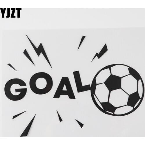 YJZT 16.2CM×11.9CM Soccer Ball Goal Sport Decal Vinyl Car Sticker Black/Silver 8A-1165