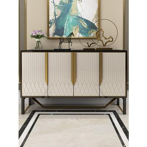Zq Affordable Luxury Style Entrance Cabinet Decorative Shoe Cabinet Solid Wood Storage Post-Modern Sideboard Cabinet