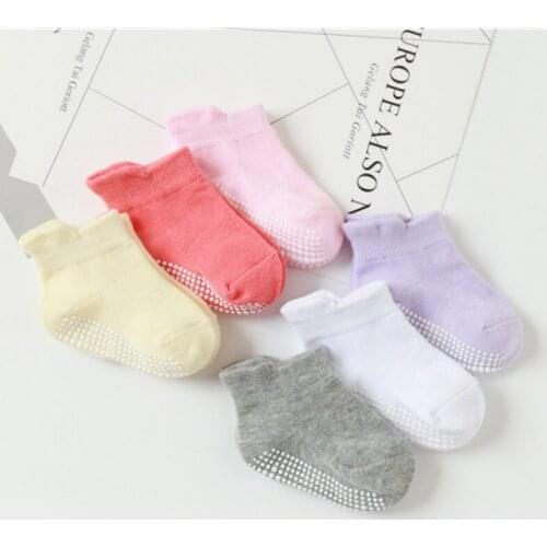 Non Slip Baby Floor Socks 6 Pairs/lot Baby Floor Socks Toddler Girls Boys Ankle Socks Non Slip/Anti Skid Socks For Infant Kid