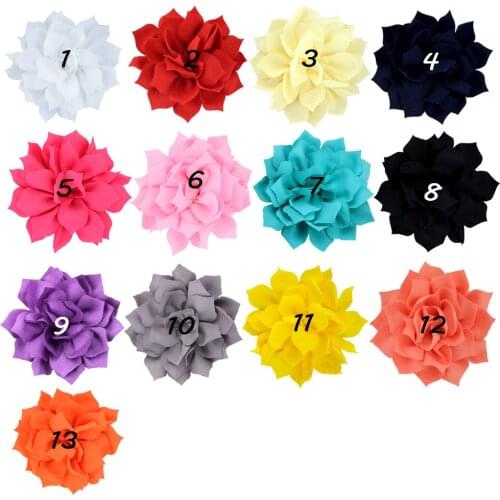 Nishine 50pcs/lot Fabric Lotus Flower for Kids Women DIY Headwear Boutique Hair Flower Party Decoration Accessories