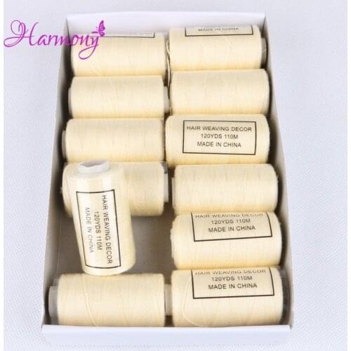 12pcs/box cotton thread for hair extension 12yards 110m machine cotton sewing thread European quality