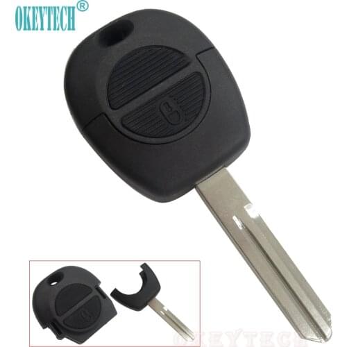 OkeyTech 2 Buttons New Remote Flip Fob Car Key Shell For Nissan Micra Almera Primera X-Trail Replacement Uncut Blade Case Cover