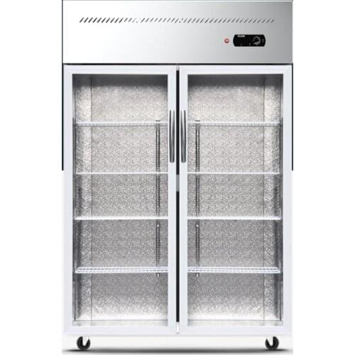 1350L commercial glass freezer cold storage 6 doors Upright Refrigerator kitchen freezer