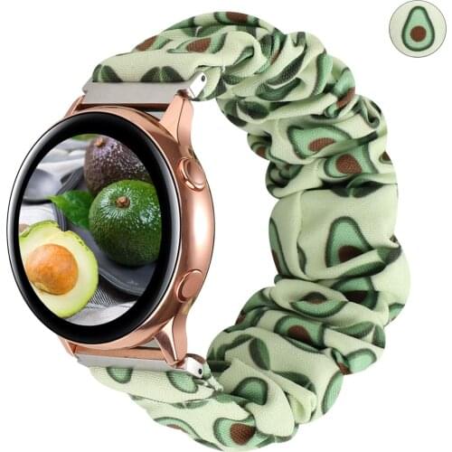 Scrunchie Watch Band Compatible with Samsung Galaxy Watch Active/Active 2 Female Cute Color Pattern Replacement Wristbands for
