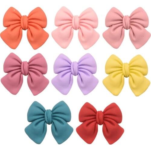 24PCS 1.4inch Resin Bowkont Kawaii Hair Accessories for Baby Girls Hair Bows Center for Making Headwrap Accessory