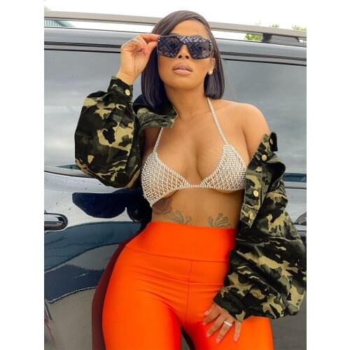 Womens shirt2021 hot sale womens fashion camouflage woven fabric one-piece shirt puff sleeves