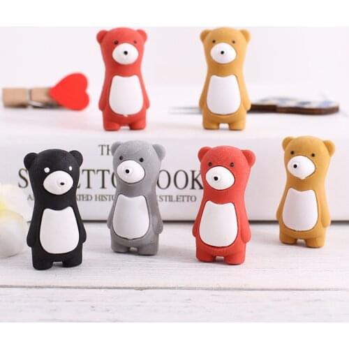 Removable Bear Rubber Eraser Creative Cartoon 3D Pencil Eraser Children Students Learning Stationery Gifts Cute School Supplies