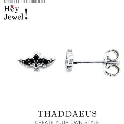 Ear Studs Moonless Night Bat,2020 Summer Brand New Earrings Day-to Day Gift Vintage Style 925 Sterling Silver Jewerly For Women