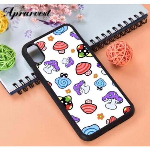 Aprarvest Mushrooms indy colorful Silicone Rubber Phone Case Cover For iPhone 6 6S 7 8 PLUS X XS XR 11 12 MINI PRO MAX