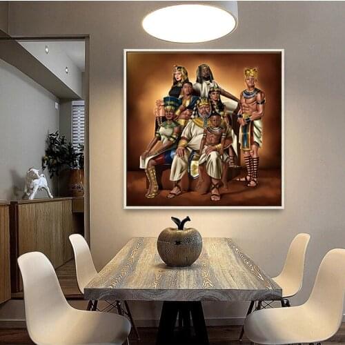 African Art Canvas Family Figure Paintings One Piece Home Decoration Accessories Posters and Prints Wall Picture For Living Room