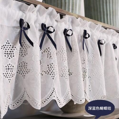 Embroidered Half Curtains for bedroom short Curtain Kitchen Balcony Door Decorative Cafes Curtain Cloth Lace Curtain DL-QT028-30