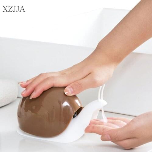XZJJA Cute Cartoon Snail Liquid Soap Dispensers Bathroom Body Wash Shampoo Bottle Hand Sanitizer Container Bathroom Accessories
