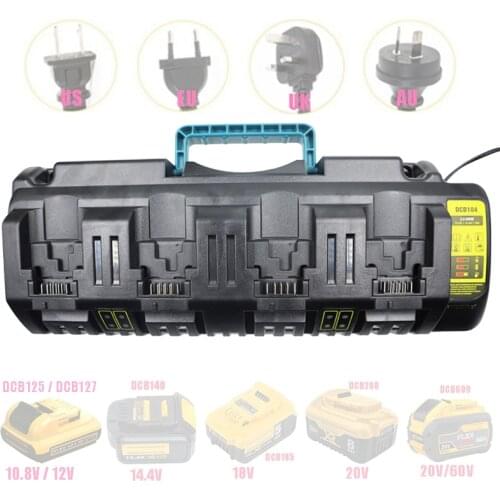 DCB104 Li-ion Battery Charger 4-Port 3A Charging Current For dewalt XR 10.8V 12V 14.4V 18V 20V FlexVolt 20V 60V DCB127 DCB105