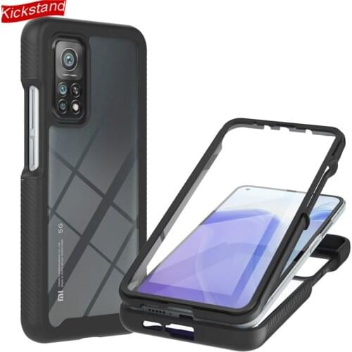 Front Screen Protector Cases For Xiaomi 10T Pro 10T Lite Poco X3 NFC Solid Shockproof Clear Armor Covers Hard + PC Soft Silicone