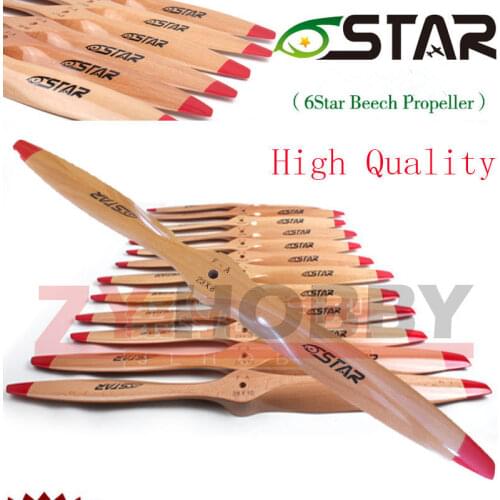 1 pc 6 Star 2 Blade Wooden Propeller 17x8 /20x8 Prop For RC Airplane