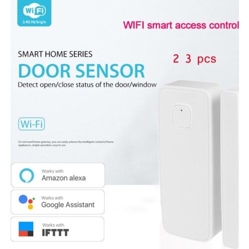 2 3 Pcs Tuya Wifi Door Window Sensor Detector Guard Detection Remote Voice Monitor Security Alarm APP Push For Alexa Google Home