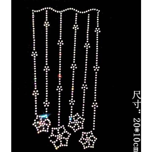 2pcs/lot Snowflake decor applique patches iron on transfer hot fix rhinestone motif iron on transfers motif for pants