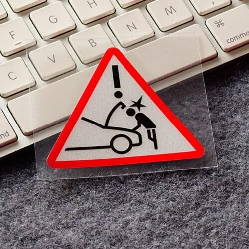 2x Car Styling Warning Caution Engine Hood Accident Auto Door Window Body Decorate Sticker Decals