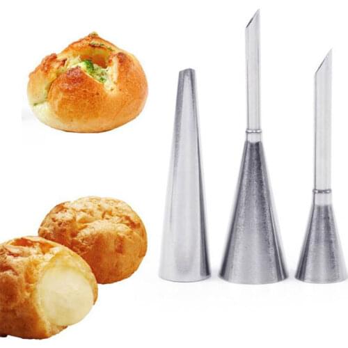 3pcs/set Piping Bag Nozzles Set Stainless Steel Cupcake Cake Decorating Tips New