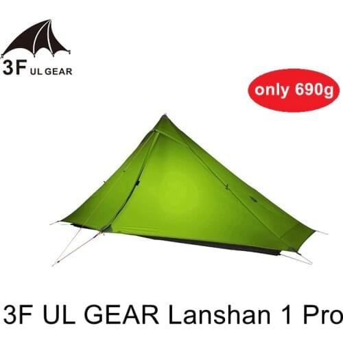 3F UL Gear Lanshan 1 Pro 1P Camping Tent 3-Season 20D Double-sided Silicon Coated upgrade new Silnylon No Pole Ultralight