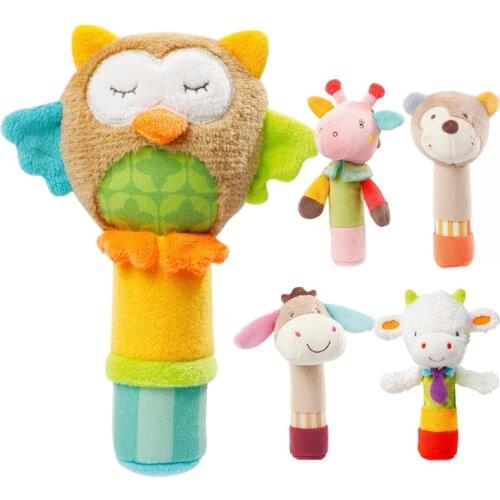 Bedroom Baby Rattle Mobiles Cute Baby Toys Cartoon Animal Hand Bell Rattle Soft Toddler Plush BB Toys 0-12 Months 40%Off