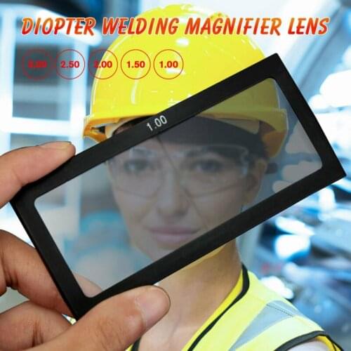1box Arc Welding Magnifier Welder Screen Helmet Glass Diopter 1.0~3.0 Anti-Glare