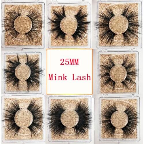 Makeup 25mm Mink Eyelashes Dramatic Long Natural Lashes Handmade False Eyelash Packaging Box 3D Mink Lashes Vendors Fake Eyelash