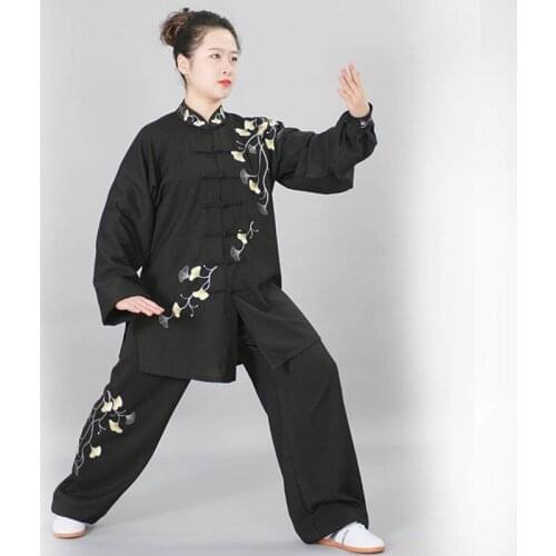 Women Soft Cotton Tai Chi Suit Kung Fu Wushu Martial Arts Uniform Wing Chun Jacket Pants Morning Exercise Tai Chi Uniform 12491