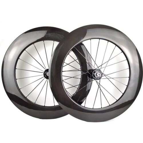Stock clearance 700C track bicycle carbon wheels 88mm clincher fixed gear single speed bike carbon wheelset Novatec 165/166 hubs