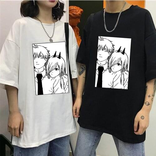 Anime Denji Power Essential T-Shirts Men Women Chainsaw Man Tee Shirts Summer Tops Male