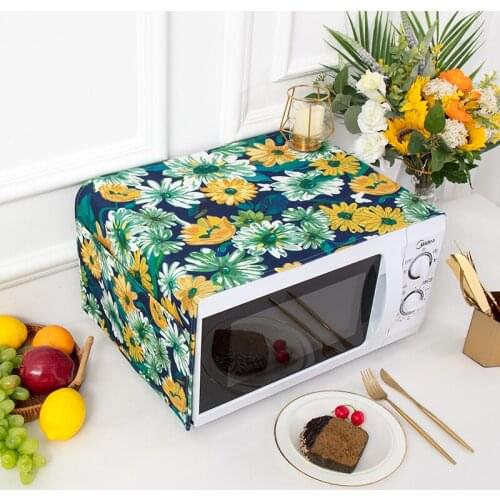 Nordic style Cotton and hemp Daisy Microwave oven dust cover Cobertura para beterraba Cubierta de polvo para horno