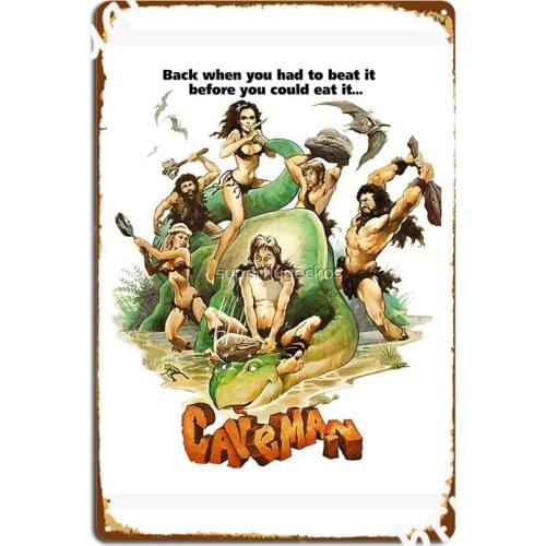 Caveman Metal Sign Mural Painting Funny Cinema Living Room Pub Garage Tin Sign Posters