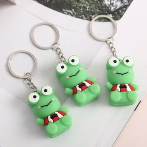 20PCS Creative gift cute little frog couple key holder female bag pendant male car key chain charm jewelry key ring
