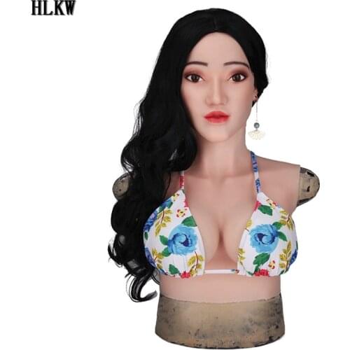 Sexy Elsa Style Goddess Face Mask with silicone breast forms Ladyboy Cosplay Costumes Male to Female for Crossdresser for man
