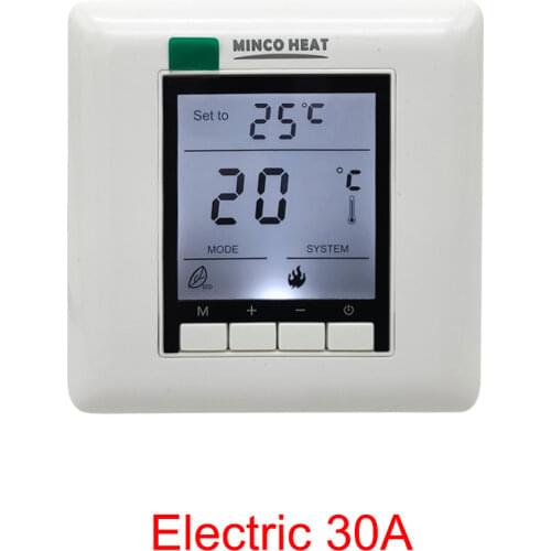 MINCO HEAT 230V 30A Electric Warm Floor Thermostat 8mm Thickness Panel Temperature Controller X2.730