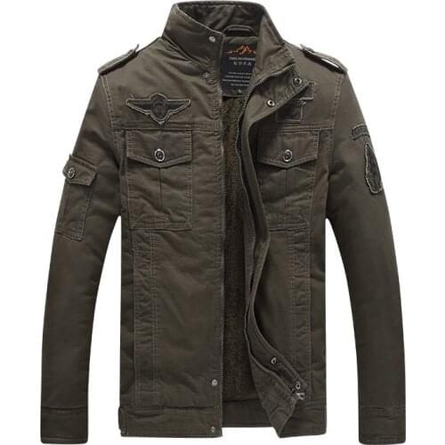 Fashion Mens Clothing Autumn and Winter Plus Fleece Warm Jacket Youth Male Casual Slim Fit Stand Collar Coats Cotton Outerwear