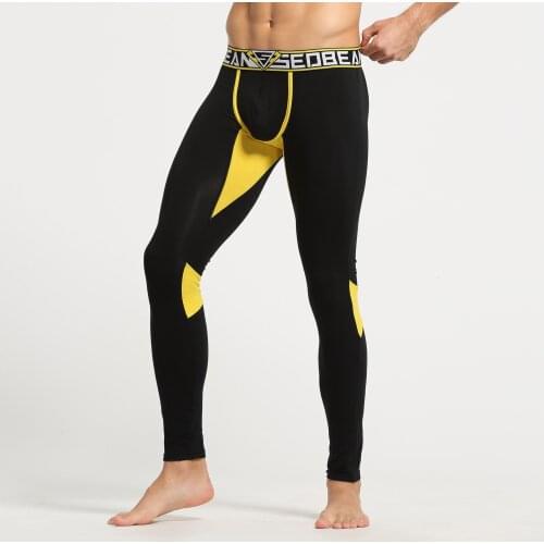 Mens long underwear 2020 autumn and winter new Comfortable and warm long trousers Low waist skinny Mens bottoming long pants