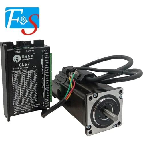 CNC Controller Kit Leadshine NEMA23 Closed Loop Stepper Motor 1.2N.m With brake 57CME12X-BZ +CL57 Closed Loop Servo Driver