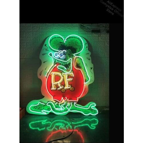 Neon Sign Acrylic Baseboard RAT FINK WINDOW club Fairy Lamp glass resterant light Hotel Coffee Bar Neon Light Signs for Store
