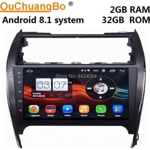 Ouchuangbo car audio gps auto head unit for Toyota Camry 2012-2017 middle east suppoer 4 cores swc 2GB+32GB android 8.1 OS