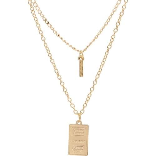 2020 New Trendy Multi-layer Golden Color Necklaces for Women Simple Metal Pendant Necklace Female Jewellery Accessories