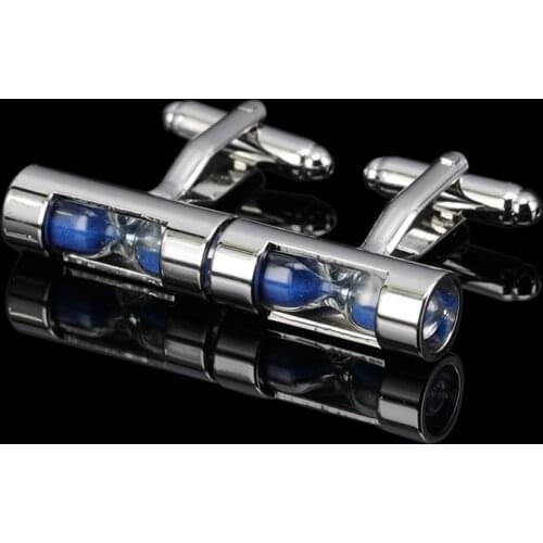Blue Hourglass Silvery Mens Shirt Cuff Links Cufflinks Wedding Party Gift New Hot