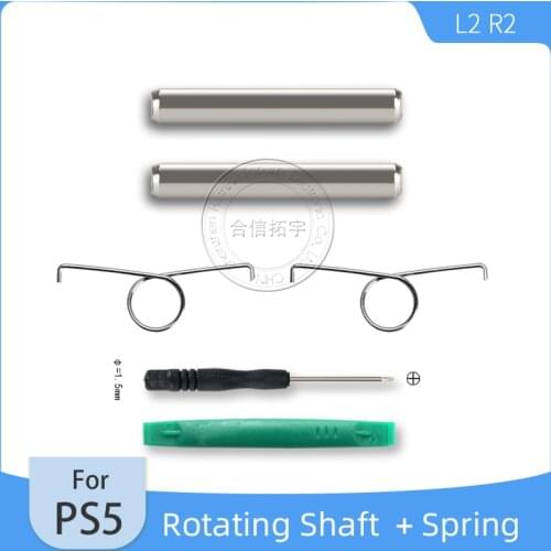 HOTHINK 1set Replacement L2 R2 Buttons Rotating Shaft with Springs and Tools for PS5 Controller Fixed Spiale for Dualsense