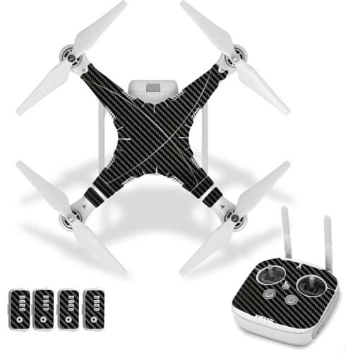 Black Carbon Fiber Style Vinyl Skin Sticker for DJI Phantom 3 Drone And Remote Controller 0091