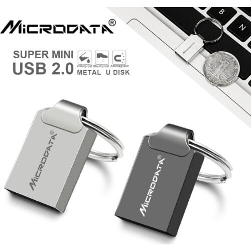Super Mini USB Flash Pen Drive 8GB 16GB 32GB 64GB Silver memory stick USB Mini Pen disk with key chain Can do logo printing