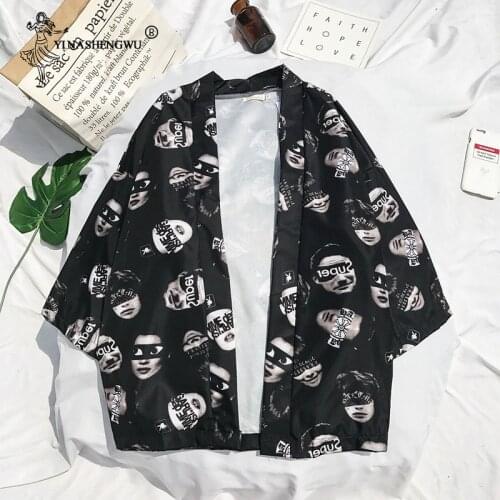 Japanese Kimono Traditional Cosplay Costume Couple Shirt Japan Kimono Yukata Pajamas Woman Coat Harajuku Casual Beach Blouse Top