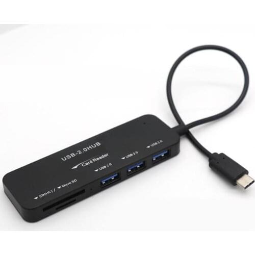 Type-c to Usb 2.0 Micro Sd Tf Card Reader Hub 3 Ports Usb Expander Converter Adapter for Macbook Pc Notebook Laptop Computer Hub